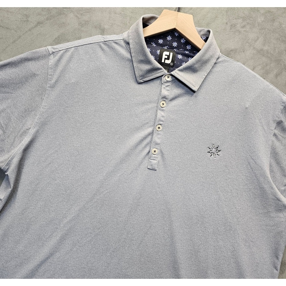 FootJoy Mens XL Gray Heathered Performance Short Sleeve Golf Polo Shirt 29167